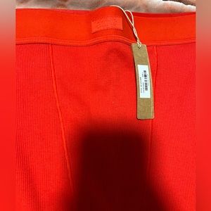 Skims Ruby Red Cotton Rib Leggings